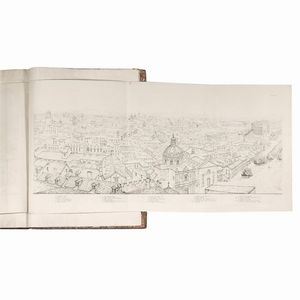 (Roma - Vedute - Illustrati 800)   ABBOTT, Henry.     Antiquities of Rome; comprising twenty-four select views of its principal ruins: illustrated by a panoramic outline of the modern city, taken from the capitol. From drawings by Henry Abbott, esq. made in the year 1818.   London, printed by John Tyler, Rathbone place; and published by Baldwin, Cradock, and Joy, Paternoster row, 1820.  - Asta LIBRI, MANOSCRITTI E AUTOGRAFI - Associazione Nazionale - Case d'Asta italiane