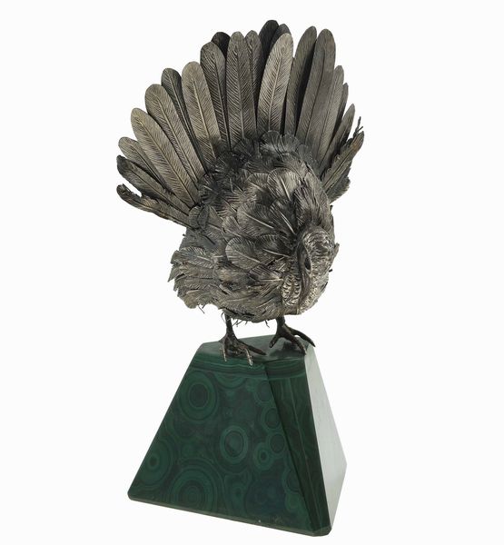 M. Buccellati. tacchino su base in malachite  - Asta Fine Jewels - Associazione Nazionale - Case d'Asta italiane