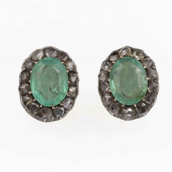 Orecchini con smeraldi Colombia  - Asta Fine Jewels - Associazione Nazionale - Case d'Asta italiane