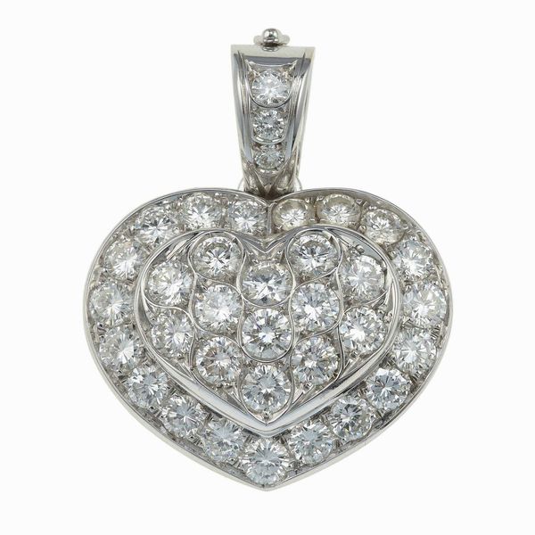 Pendente cuore con diamanti  - Asta Fine Jewels - Associazione Nazionale - Case d'Asta italiane