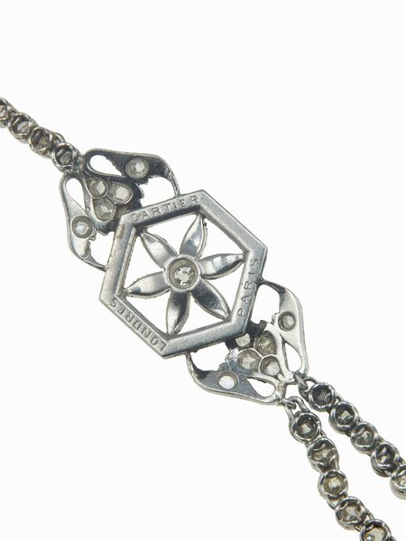 Cartier. Girocollo con perla naturale e diamanti  - Asta Fine Jewels - Associazione Nazionale - Case d'Asta italiane