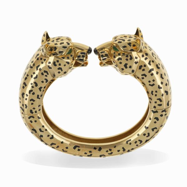 Cartier. Bracciale 'Panthre' con smalto e smeraldi  - Asta Fine Jewels - Associazione Nazionale - Case d'Asta italiane