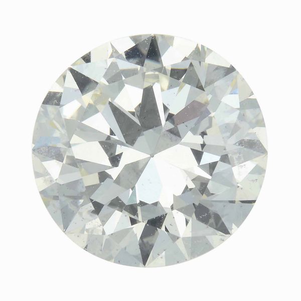 Diamante taglio brillante di ct 5.17, colore O-P, caratteristiche interne SI1, fluorescenza UV debole azzurra  - Asta Fine Jewels - Associazione Nazionale - Case d'Asta italiane