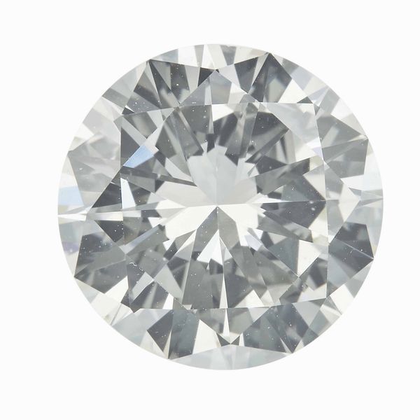 Diamante taglio brillante di ct 6.91, colore O-P, caratteristiche interne VS1, fluorescenza UV debole azzurra  - Asta Fine Jewels - Associazione Nazionale - Case d'Asta italiane