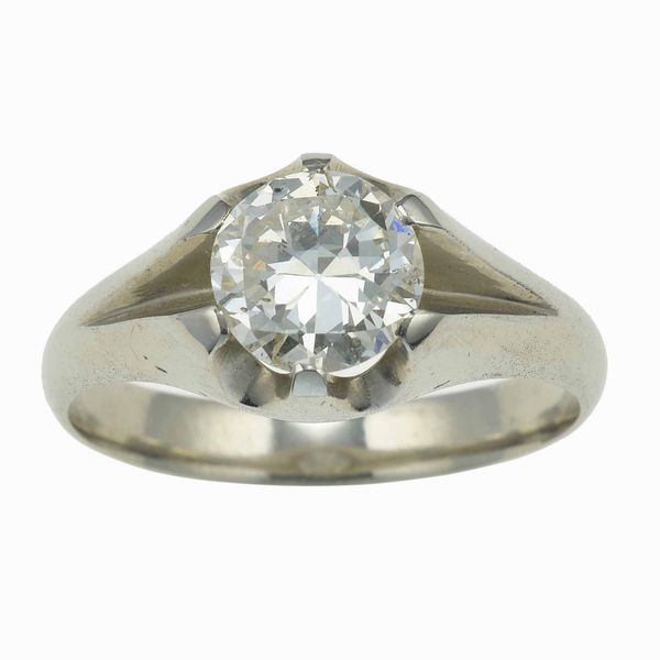 Anello con diamante di vecchio taglio di ct 1.80  - Asta Fine Jewels - Associazione Nazionale - Case d'Asta italiane