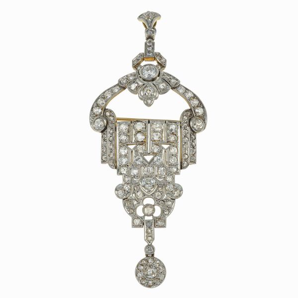 Pendente con diamanti di vecchio taglio  - Asta Fine Jewels - Associazione Nazionale - Case d'Asta italiane