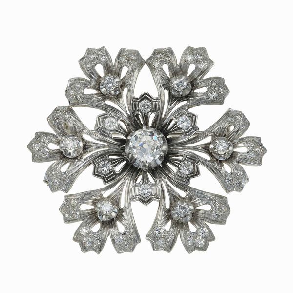 Spilla con diamanti  - Asta Fine Jewels - Associazione Nazionale - Case d'Asta italiane
