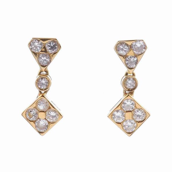 Orecchini con piccoli diamanti taglio huit-huit  - Asta Fine Jewels - Associazione Nazionale - Case d'Asta italiane