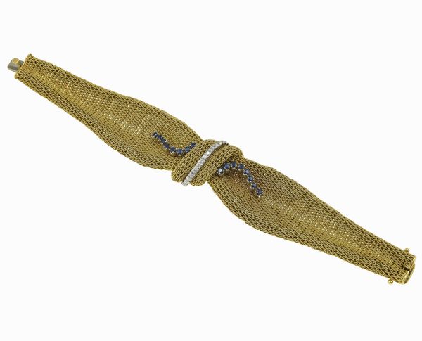 Bracciale con diamanti e zaffiri  - Asta Fine Jewels - Associazione Nazionale - Case d'Asta italiane