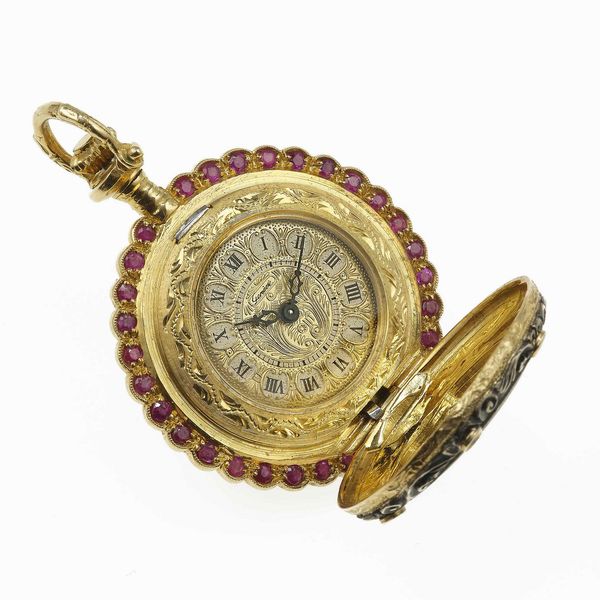 Orologio da tasca con smalti policromi  - Asta Fine Jewels - Associazione Nazionale - Case d'Asta italiane