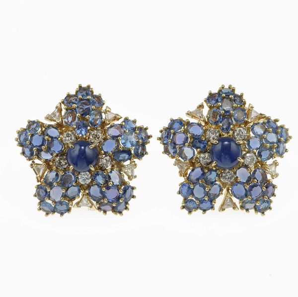 Orecchini con zaffiri e diamanti  - Asta Fine Jewels - Associazione Nazionale - Case d'Asta italiane