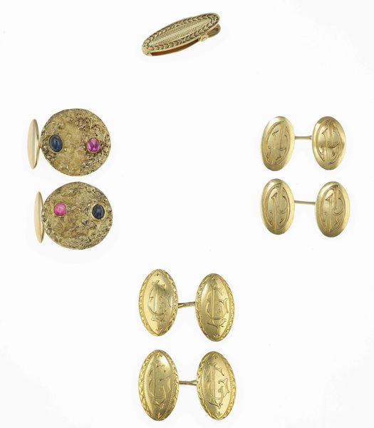 Tre paia di bottoni da polso  - Asta Fine Jewels - Associazione Nazionale - Case d'Asta italiane