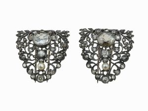 Douette con diamanti di vecchio taglio e piccole perle  - Asta Fine Jewels - Associazione Nazionale - Case d'Asta italiane