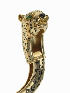 Cartier. Bracciale 'Panthre' con smalto e smeraldi  - Asta Fine Jewels - Associazione Nazionale - Case d'Asta italiane