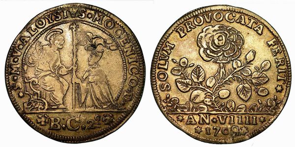 VENEZIA. ALVISE II MOCENIGO, 1700-1709. Osella A. IX/1709.  - Asta Numismatica - Associazione Nazionale - Case d'Asta italiane