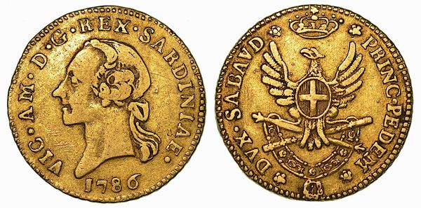 REGNO DI SARDEGNA. VITTORIO AMEDEO DI SAVOIA, 1773-1796. Mezza Doppia 1786. Torino.  - Asta Numismatica - Associazione Nazionale - Case d'Asta italiane