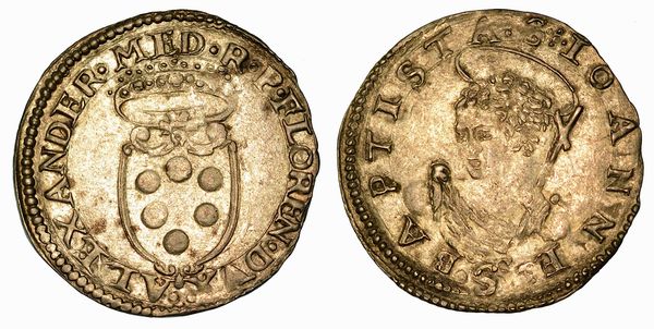 FIRENZE. ALESSANDRO DE' MEDICI, 1532-1537. Mezzo Giulio.  - Asta Numismatica - Associazione Nazionale - Case d'Asta italiane