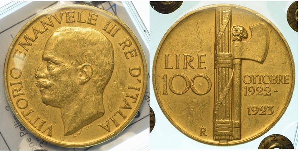 REGNO D'ITALIA. VITTORIO EMANUELE III DI SAVOIA, 1900-1946. 100 Lire 1923. Fascio.  - Asta Numismatica - Associazione Nazionale - Case d'Asta italiane