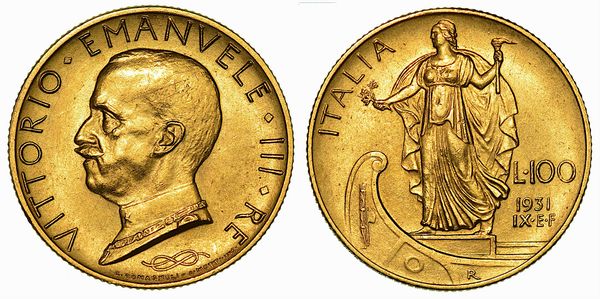 REGNO D'ITALIA. VITTORIO EMANUELE III DI SAVOIA, 1900-1946. 100 Lire 1931/A. IX. Italia su prora.  - Asta Numismatica - Associazione Nazionale - Case d'Asta italiane