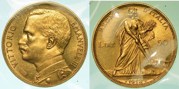 REGNO D'ITALIA. VITTORIO EMANUELE III DI SAVOIA, 1900-1946. 50 Lire 1912. Aratrice.  - Asta Numismatica - Associazione Nazionale - Case d'Asta italiane
