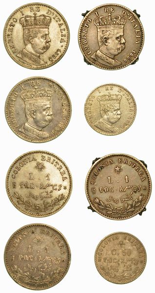 COLONIA ERITREA. Lotto di quattro monete.  - Asta Numismatica - Associazione Nazionale - Case d'Asta italiane