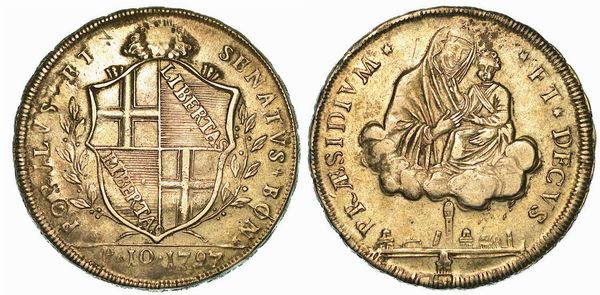 BOLOGNA. GOVERNO POPOLARE, 1796-1797. Scudo da 10 Paoli 1797.  - Asta Numismatica - Associazione Nazionale - Case d'Asta italiane