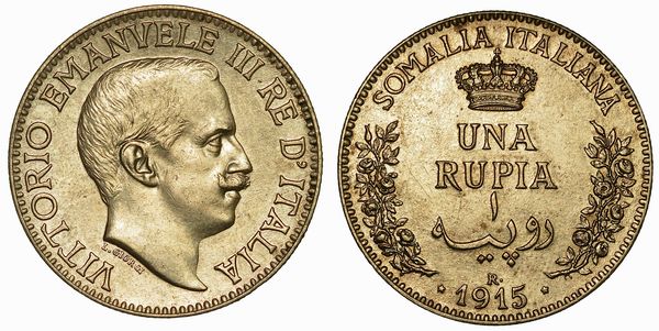 SOMALIA ITALIANA. VITTORIO EMANUELE III DI SAVOIA, 1909-1925. Rupia 1915.  - Asta Numismatica - Associazione Nazionale - Case d'Asta italiane