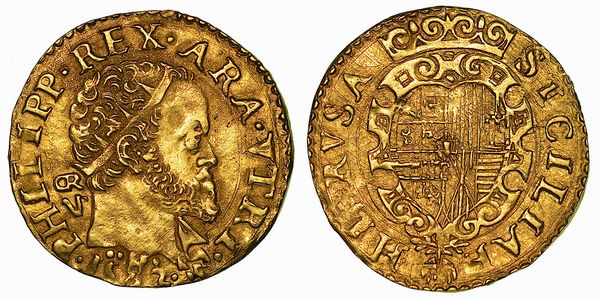 NAPOLI. FILIPPO II D'ASBURGO, 1556-1598. Scudo d'oro 1582.  - Asta Numismatica - Associazione Nazionale - Case d'Asta italiane
