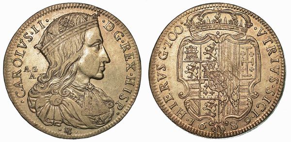 NAPOLI. CARLO II DI SPAGNA, 1665-1700. Ducato 1689.  - Asta Numismatica - Associazione Nazionale - Case d'Asta italiane