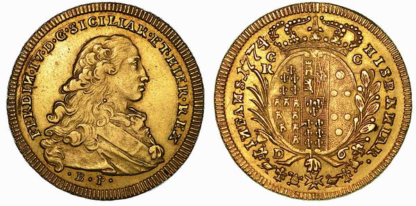 NAPOLI. FERDINANDO IV DI BORBONE, 1759-1799. 6 Ducati 1774.  - Asta Numismatica - Associazione Nazionale - Case d'Asta italiane