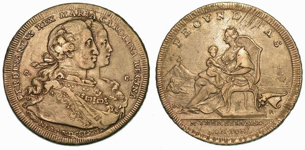 NAPOLI. FERDINANDO IV DI BORBONE, 1759-1799. Piastra da 120 Grana 1772. Tipo Fecunditas.  - Asta Numismatica - Associazione Nazionale - Case d'Asta italiane