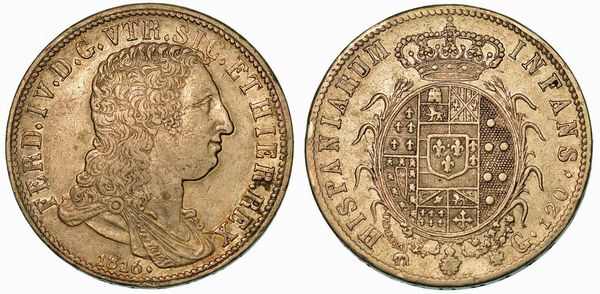 NAPOLI. FERDINANDO IV DI BORBONE, 1759-1816. Piastra da 120 Grana 1816.  - Asta Numismatica - Associazione Nazionale - Case d'Asta italiane
