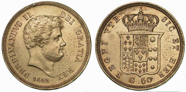 NAPOLI. FERDINANDO II DI BORBONE, 1830-1859. Mezza piastra da 60 Grana 1842.  - Asta Numismatica - Associazione Nazionale - Case d'Asta italiane