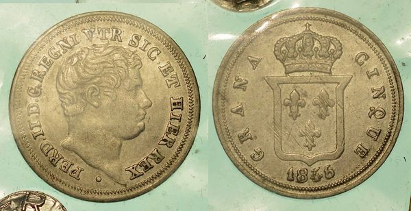 NAPOLI. FERDINANDO II DI BORBONE, 1830-1859. Mezzo Carlino 1845 (battuto su 1838).  - Asta Numismatica - Associazione Nazionale - Case d'Asta italiane