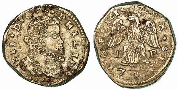 SICILIA. FILIPPO III D'ASBURGO, 1598-1621. 4 Tar 1616. Messina.  - Asta Numismatica - Associazione Nazionale - Case d'Asta italiane