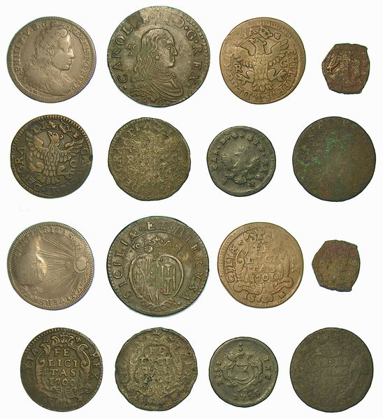 NAPOLI E SICILIA. Lotto di otto monete.  - Asta Numismatica - Associazione Nazionale - Case d'Asta italiane