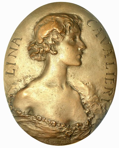 LINA CAVALIERI (NATALINA CAVALIERI), 18741944. Placchetta ovale in bronzo s.d.  - Asta Numismatica - Associazione Nazionale - Case d'Asta italiane