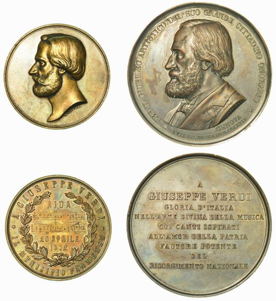 GIUSEPPE VERDI. Lotto di due medaglie.  - Asta Numismatica - Associazione Nazionale - Case d'Asta italiane