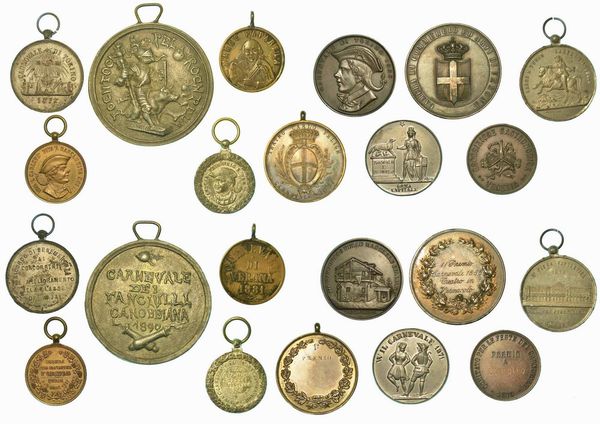 CARNEVALE. Lotto di undici medaglie.  - Asta Numismatica - Associazione Nazionale - Case d'Asta italiane