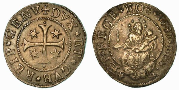 GENOVA. DOGI BIENNALI E GOVERNATORI DELLA REPUBBLICA, 1528-1797. SERIE DELLA III FASE, 1637-1797. Scudo stretto 1687.  - Asta Numismatica - Associazione Nazionale - Case d'Asta italiane