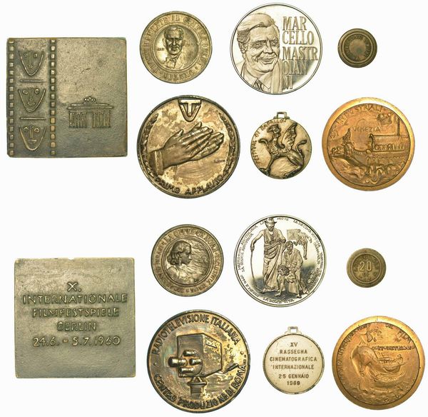CINEMA. Lotto di sette medaglie e gettoni.  - Asta Numismatica - Associazione Nazionale - Case d'Asta italiane