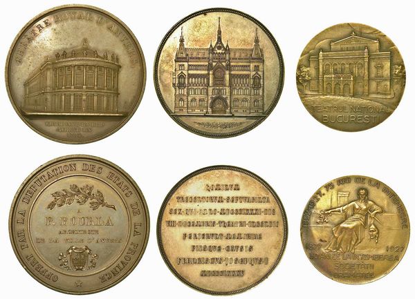 TEATRO. Lotto di sette medaglie.  - Asta Numismatica - Associazione Nazionale - Case d'Asta italiane