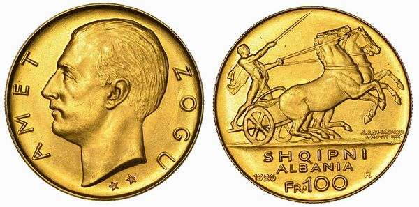 ALBANIA. AHMED ZOGU PRESIDENTE, 1925-1928. 100 Franga 1926.  - Asta Numismatica - Associazione Nazionale - Case d'Asta italiane