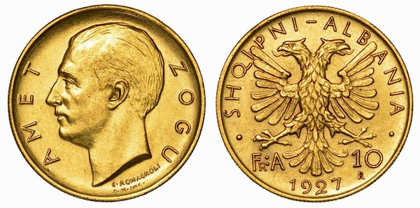 ALBANIA. AHMED ZOGU PRESIDENTE, 1925-1928. 10 Franga 1927.  - Asta Numismatica - Associazione Nazionale - Case d'Asta italiane