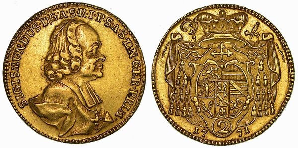 AUSTRIA. SIGISMUND VON SCHRATTENBACH, 1753-1771. 2 Dukaten 1771. Salisburgo.  - Asta Numismatica - Associazione Nazionale - Case d'Asta italiane