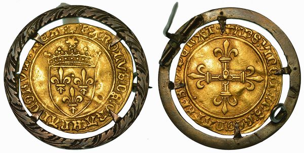 FRANCIA. CHARLES VIII, 1483-1498. Ecu d'or au soleil, II Emissione (luglio 1494). Bourges.  - Asta Numismatica - Associazione Nazionale - Case d'Asta italiane