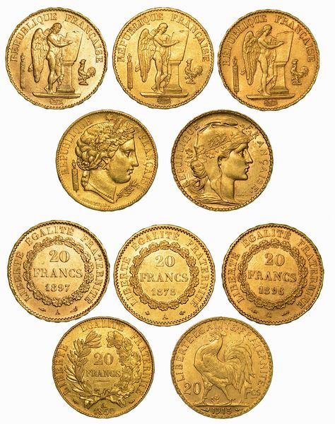 FRANCIA. Lotto di cinque monete.  - Asta Numismatica - Associazione Nazionale - Case d'Asta italiane