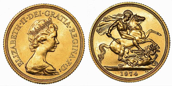 REGNO UNITO. ELIZABETH II, 1953-2022. Sovereign 1974.  - Asta Numismatica - Associazione Nazionale - Case d'Asta italiane