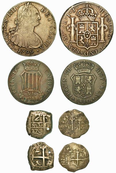 SPAGNA - IMPERO. Lotto di quattro monete.  - Asta Numismatica - Associazione Nazionale - Case d'Asta italiane