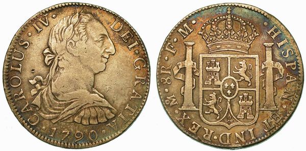MESSICO. CARLOS IV, 1788-1808. 8 Reales 1790. Citt del Messico.  - Asta Numismatica - Associazione Nazionale - Case d'Asta italiane